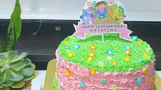 Dora the Explorer Cake  Dora Cake  Rhyes Bakes [upl. by Fry977]