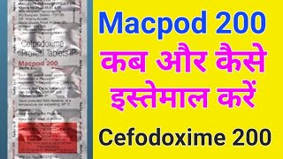 Macpod 200 mg tablet uses  Macpod tablet  Macpod 200 tablet uses in hindi  Cefpodoxime Proxetil [upl. by Hancock]