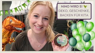 Nino wird 5🦖 DinoGeburtstag  Deko Geschenke Backen für die Kita  KinderGeburtstag [upl. by Camille]