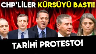 CHPliler kürsüyü bastı Emekliler için Mecliste tarihi protesto [upl. by Nylsor]