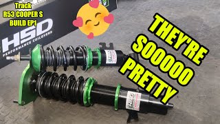 R53 Mini Cooper S Track Car Build EP1  Race Car  HSD coilovers  ModAMini [upl. by Dorelia230]