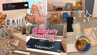 5AM quotTHAT GIRLquot PRODUCTIVE DAILY ROUTINE Roblox Bloxburg Roleplay  WITH VOICE [upl. by Dominique240]