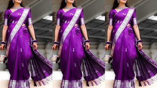 Purple Banarasi Silk Saree Designs  Beautiful Wedding Wear Banarasi Saree Design Ideas [upl. by Vite]