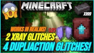 MINECRAFT 5 OP GLITCHES IN 121 BEDROCK DUPLICATION AND XRAY GLITCHES WORKING [upl. by Sharona116]