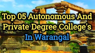 Top 05 Degree colleges in Warangal best colleges in Warangal Telangana [upl. by Alyam]