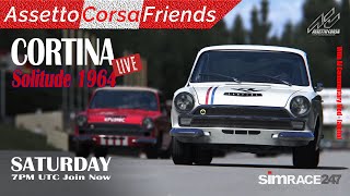 Assetto Corsa Live racing with ACF Gentlemans League in the Lotus Cortina at Solitude 1964 [upl. by Amiarom]