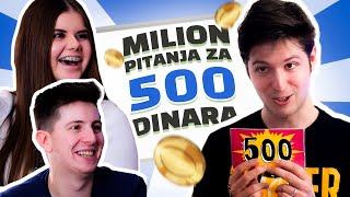 NOVKE I MILAN SU BRAĆA  MILION Pitanja Za 500 DINARA [upl. by Stilwell]