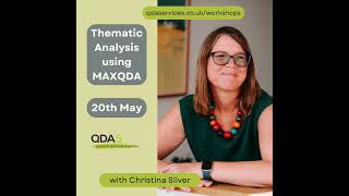 Thematic Analysis with MAXQDA  workshop May 2024 [upl. by Adnaluoy]