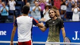 AlcarazTsitsipas highlights US Open 2021 [upl. by Bunde696]