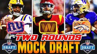 TWO Round 2024 NFL Mock Draft  Caleb Williams Goes First Overall [upl. by Gschu670]