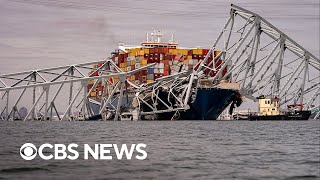 Baltimore bridge collapsed roughly 2 minutes after emergency call [upl. by Aneles]