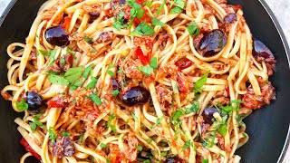 Tuna Pasta Puttanesca Ready in 10 mins [upl. by Sophie13]