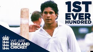 Sachin Tendulkars First EVER hundred At 17 Years Old  England v India 1990  Highlights [upl. by Eerdna]