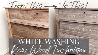 How to Even Wood Tones  How to Whitewash Raw Wood with Paint [upl. by Eidualc]