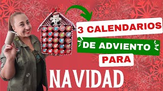 3 CALENDARIOS DE ADVIENTO HECHOS CON RECICLAJE 🎄 Ideas navideñas 2023 [upl. by Eetse]