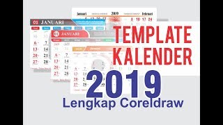 Template Kalender 2019 Lengkap Coreldraw [upl. by Cirdnek]