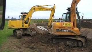 Diggers at work in the Norfolk Broads [upl. by Yul]