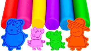 Create Peppa Pig Family with Play Doh Molds  Best Learn Colors  Preschool Toddler Learning Video [upl. by Pantia]