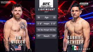 JIM MILLER VS GABRIEL BENITEZ FULL FIGHT UFC VEGAS 84 [upl. by Yeuh]