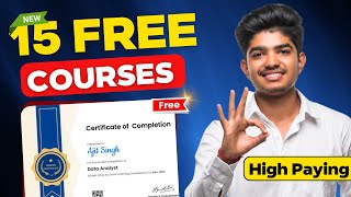 Top 15 Online FREE Courses with Free Certificates 🚀  Learn HighPaying Skills Now [upl. by Bailey]