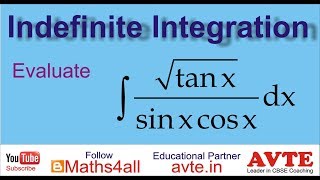 Very important integration sqrt tanx  sinx cosx dx  Hindi  CBSE XII [upl. by Dorrehs]