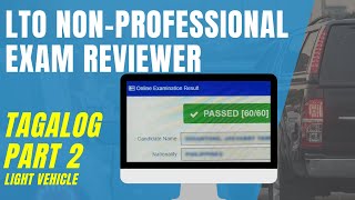 NON PROFESSIONAL LTO EXAM REVIEWER TAGALOG 2023  PART 2 60 ITEMS  LTO PORTAL LTMS ONLINE EXAM [upl. by Virgina]