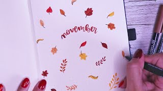 November 2020 Bullet Journal Plan With Me 🍂🍁 autumn leaves [upl. by Malita910]