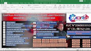 VALORIZACIONES DE OBRAS CON PLANTILLA EXCEL CON EXCEL PROFESIONAL 2023 PARTE 2 EJEMPLO N°01 [upl. by Herates]