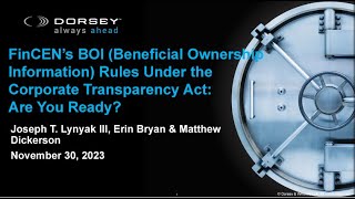 Webinar Playback FinCEN’s BOI Rules Under the Corporate Transparency Act Are You Ready [upl. by Dnomar292]