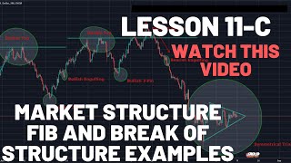 Market Structure Fibonacci Retracement and Break of Structure Examples The Charting Bible [upl. by Corso466]