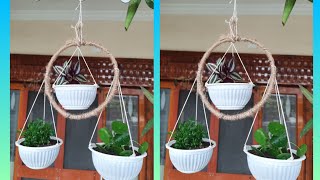 plastic bowls hanging plants ideas ll waste meterial decoration ideas ll plants ll diy ll [upl. by Ilellan434]