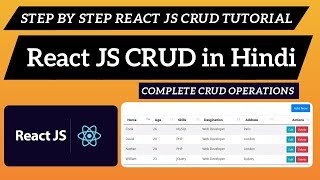 React JS CRUD Application in Hindi  React JS Tutorial  React Hooks [upl. by Harve]