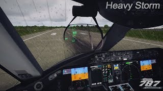 QualityWings 787 into a STORM ➡ P3D v42  TrueGlass [upl. by Shue692]