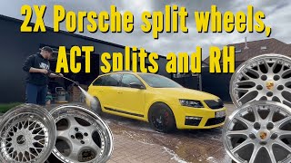 Porsche split wheels  ACT splits  RH splits  Škoda Autofinesse wash  BBS RS VRS [upl. by Mckeon]