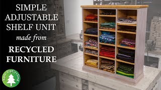 A Simple Adjustable Shelf Unit Made From Recycled Furniture [upl. by Jaynes]