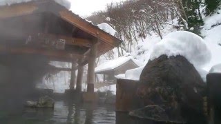 Japanese Onsen in the snow near Tokyo Japan [upl. by Ness]