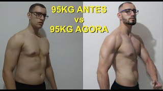 95KG ANTES vs 95KG AGORA FIM DO CUTTING COM 10KG [upl. by Carli]