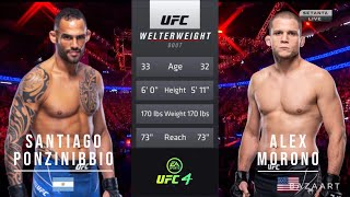 SANTIAGO PONZINIBBIO VS ALEX MORONO FULL FIGHT UFC 282 [upl. by Ahmed193]