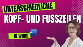 WORD Quicktipp Unterschiedliche Kopf und Fußzeilen in einer Datei deutsch [upl. by Ettore518]