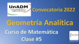 Convocatoria UnADM 2022  Geometría Analítica [upl. by Ahsinak425]