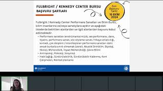 Fulbright  Kennedy Center Sahne Sanatları ve Bilim Bursu Webinarı 13 Eylül 2024 [upl. by Ayyidas407]