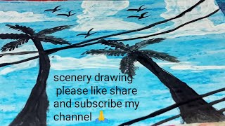 How To Draw A Scenery  Easy Scenery Drawing For Beginners [upl. by Sheryl]