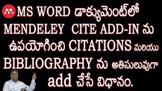 How to Generate Citations and Bibliography in Microsoft Word Using Mendeley Citemendeley [upl. by Faro]