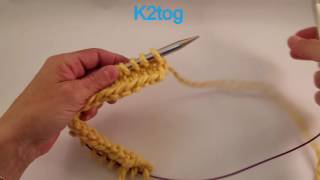 Knitting decreases k2tog ssk [upl. by Airoled]