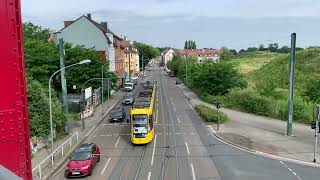 Essen Altendorf Straßenbahnen begegnen sich der Ruhrbahn [upl. by Daegal340]