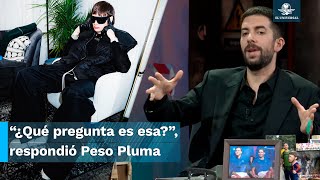 Peso Pluma se incomoda con esta pregunta durante programa español [upl. by Eilhsa]