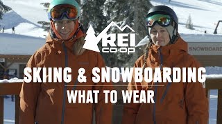 What to Wear Skiing and Snowboarding  REI [upl. by Nagn997]