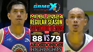 Mpbl2024 Regular Season Pampanga Giant Lanterns vs Abra Weavers September 10 2024 [upl. by Nirej186]