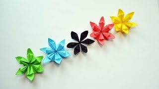 Beautiful Colored Flowers Paper Origami Folding Tutorial DIY [upl. by Keever779]