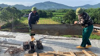 Remove wooden planks to construct steel structure and pour concrete  Builder Vietnam [upl. by Kyre]